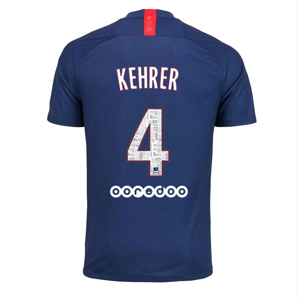 Camiseta Paris Saint Germain NO.4 Kehrer Primera equipación 2019-2020 Azul